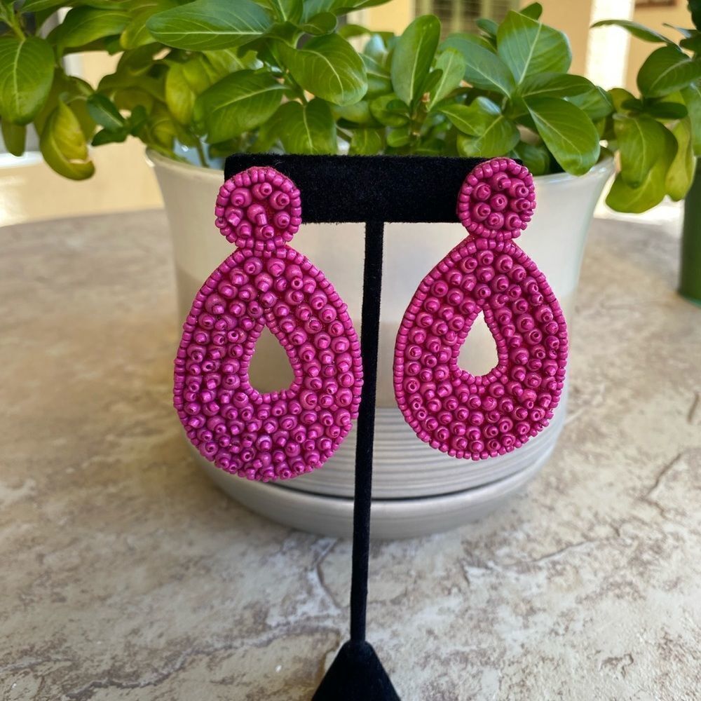 Beaded Earrings Fantasy‎ Fuchsia